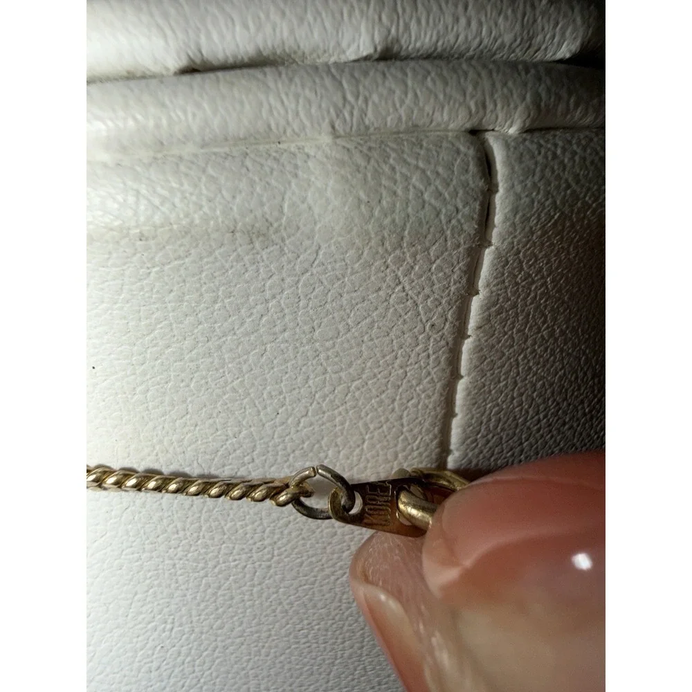 Vintage Gold Tone Flat Cuban Chain Necklace Korea 18